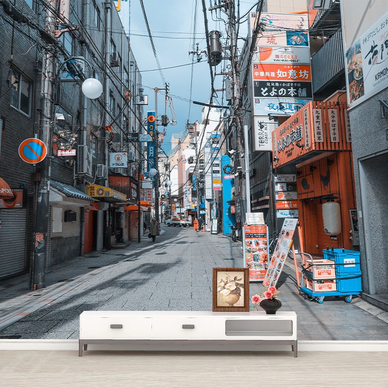Japanese Urban Landscape Murals for Living Room Contemporary City ,Customized Size