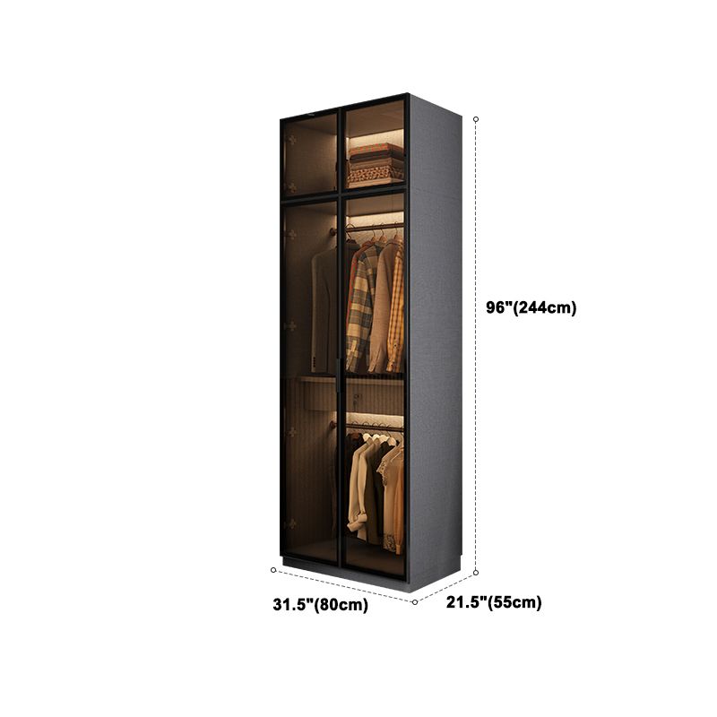 Contemporary Style Wardrobe Gray Colour Wooden Wardrobe Closet