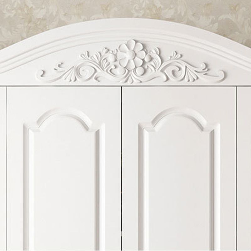 French Country Wardrobe Wood Soft Close Door Wardrobe Closet with 2 Drawer