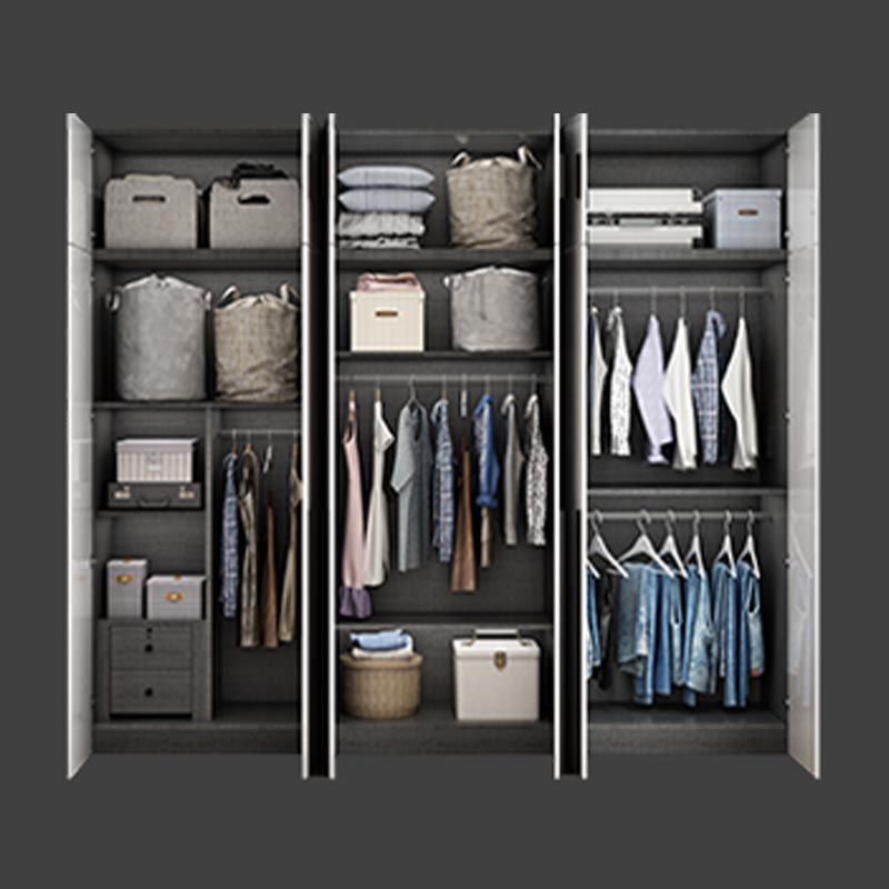 White Colour Wardrobe Contemporary Style Wooden Wardrobe Closet with Hinged Door