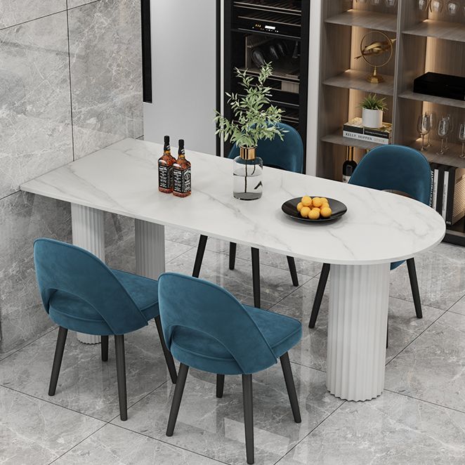 Contemporary Dining Table Sintered Stone Dining Table with 3 Legs for Dining