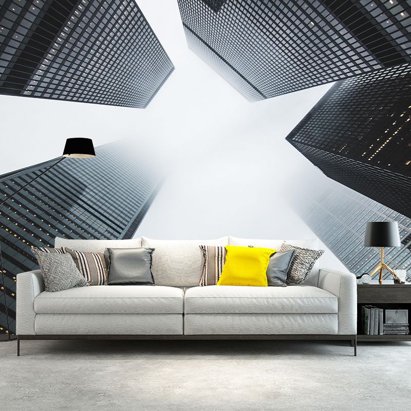 Horizontal Photography Architecture Mural Eco-friendly Wallpaper for Study Room