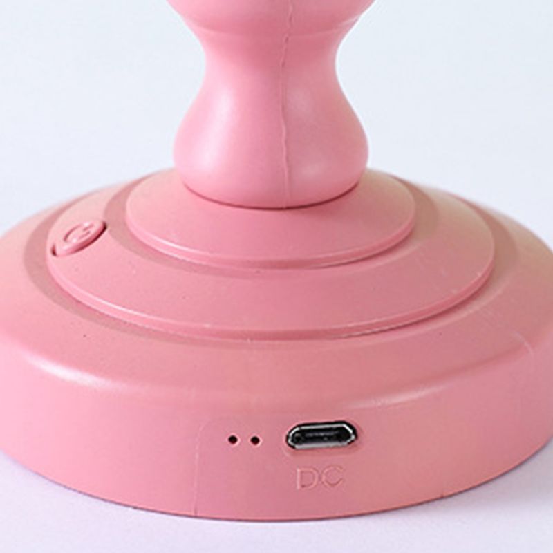 Flower USB Charging Table Lamp Contemporary Style Macaron Desk Lamp for Bedroom