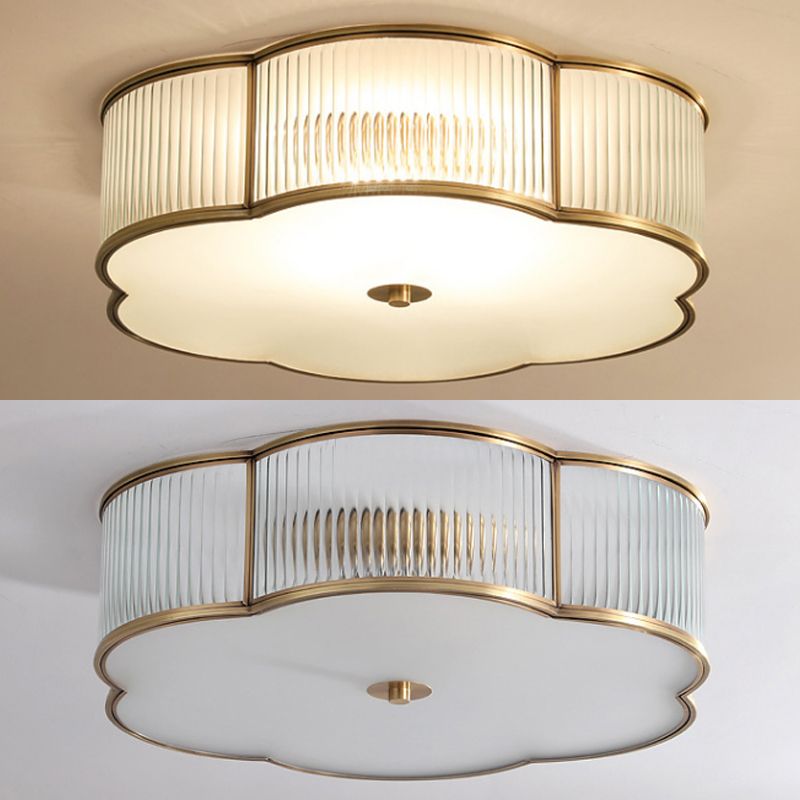Traditional Clover Flush Mount Lighting Fixtures Bronze Living Room Flushmount Ceiling Lamp