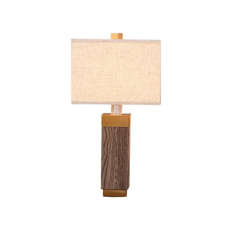 Modernist 1 Glühbirnen -Taskleuchten Flacher rechteckiger Nachttischlampe mit Stoffton