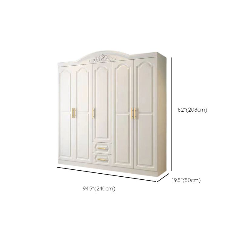 White Wood Wardrobe Armoire French Country Wardrobe Closet for Home