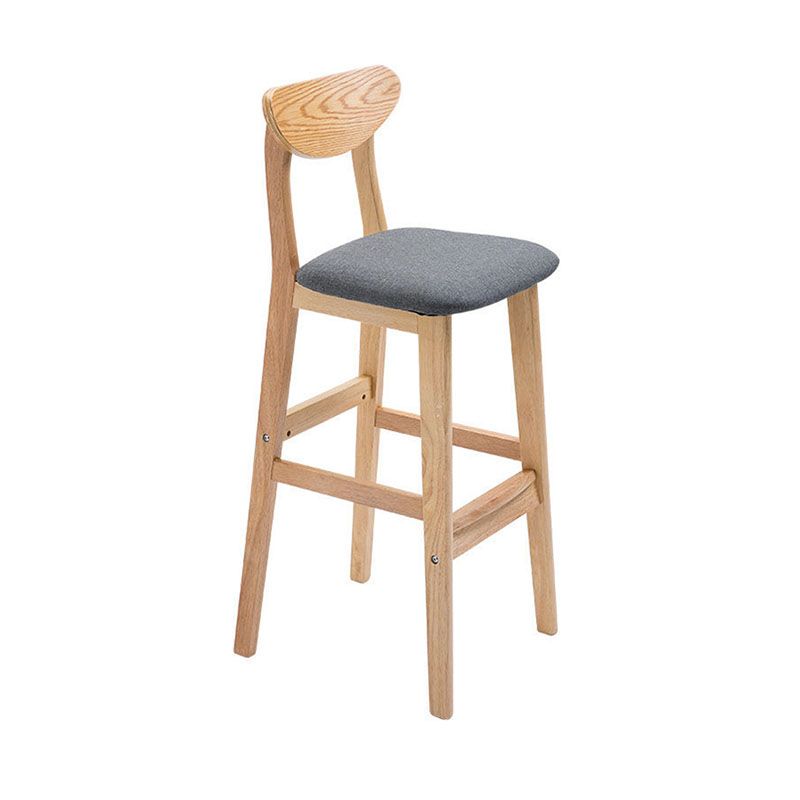 Scandinavian Milk Tea Shop Footrest Stool Matte Finish Solid Wood Bar Stool