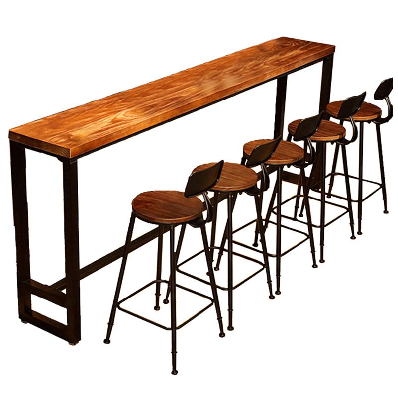 Industrial 1/2/6/11 Pieces Solid Wood Bar Table Set Fixed Counter Set