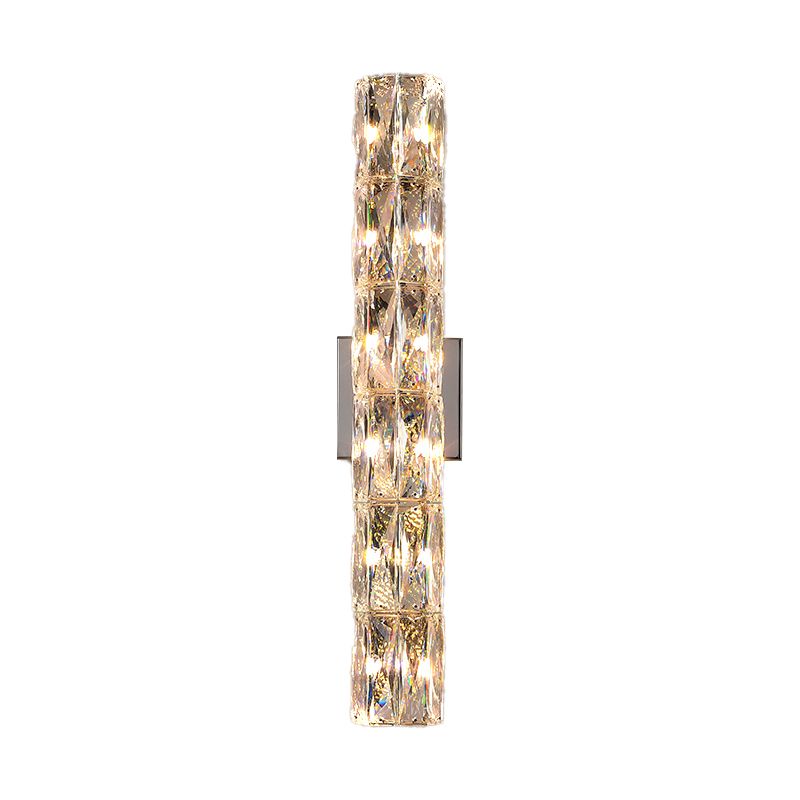 Light Luxury Metal Wall Light Rectangle Shape Wall Lamp with Crystal Shade for Bedroom