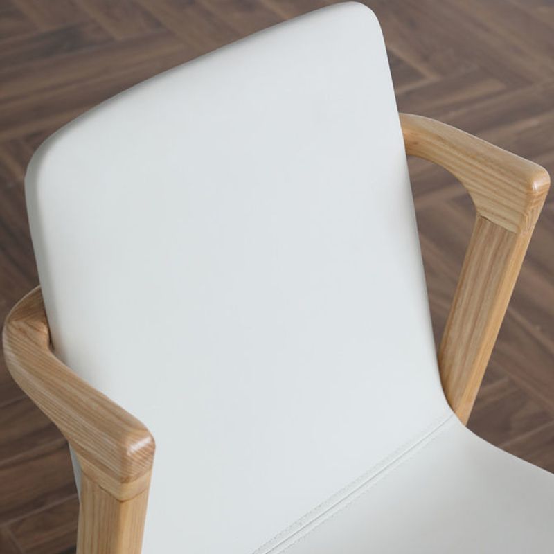 Wood Kitchen Dining Side Chair Upholstered Dining Chair in White