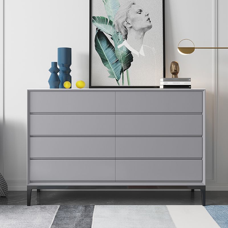 Stone and Steel Dining Server Modern 8 Drawers Buffet for Living Room