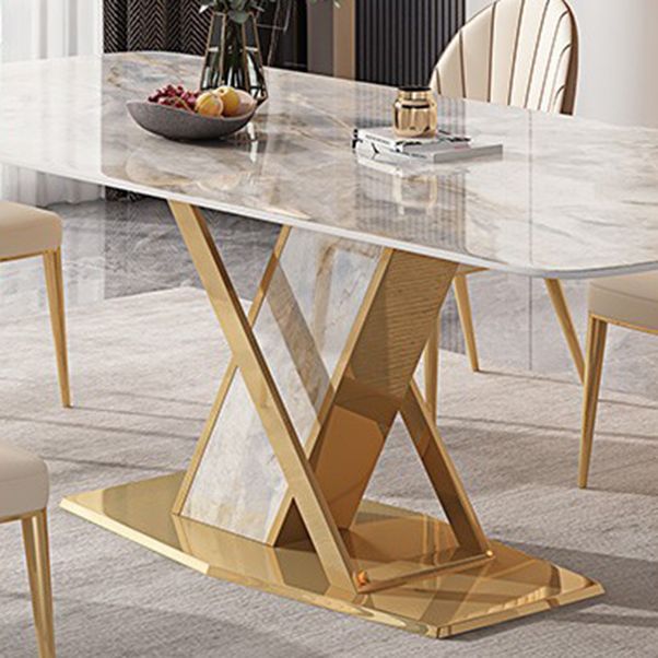 Luxurious Sintered Stone Top Dining Set Rectangle 1/2/5/7 Pieces Dining Room Table Set