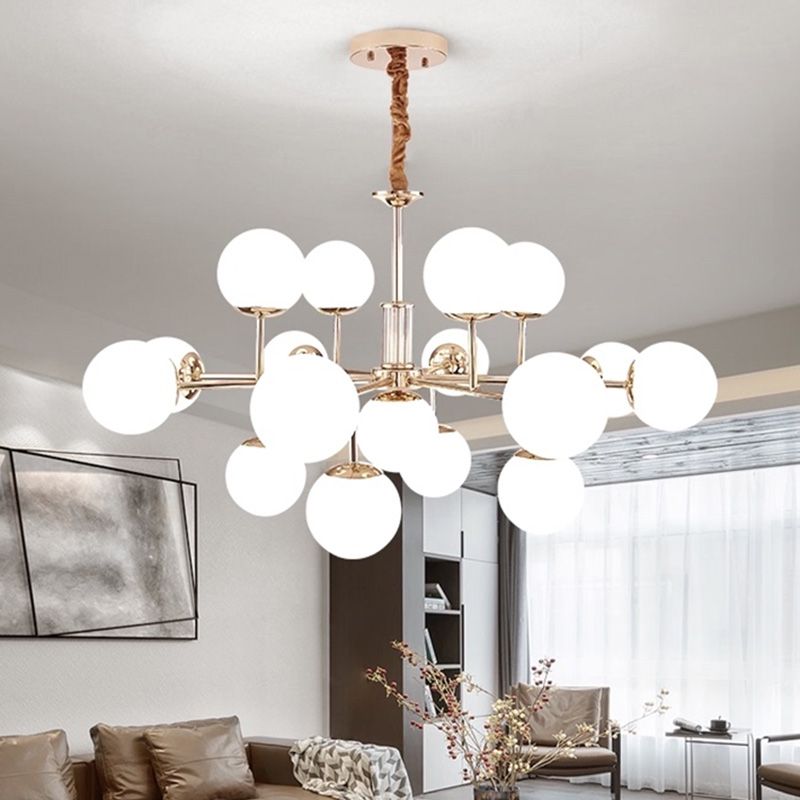 Araña de rama dorada luz colgante de estilo moderno para dormitorio de sala de estar