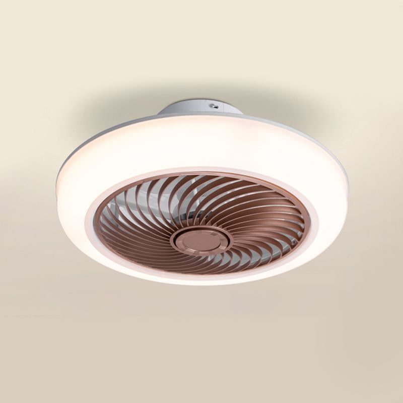 Ventola rotonda a filo leggero moderno moderno camera da letto acrilica a vento a led semifulto luce