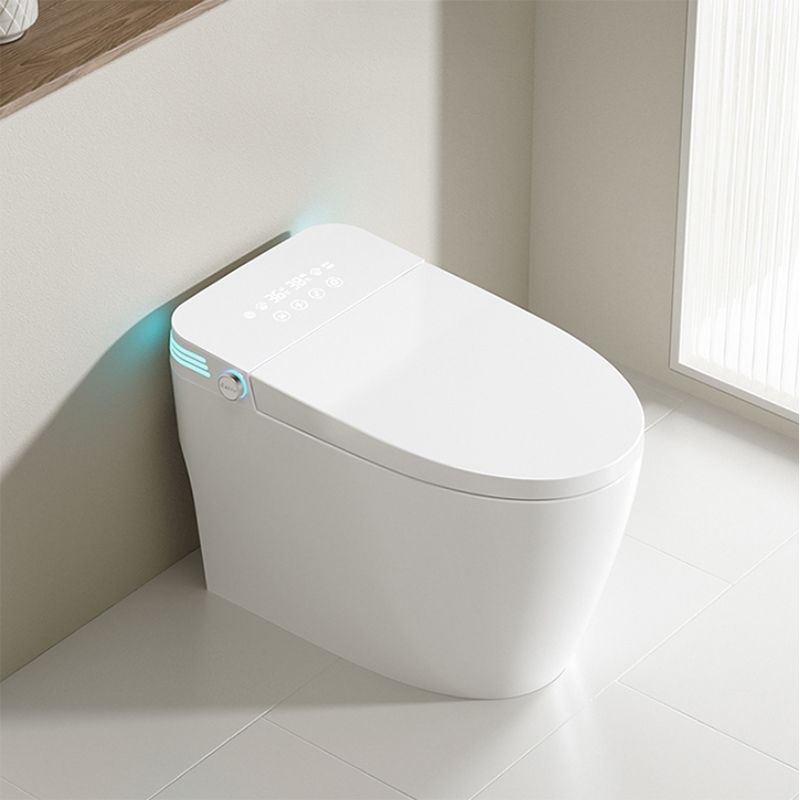 Contemporary Floor Mount Bidet Elongated Ceramic Heated Seat White Dryer