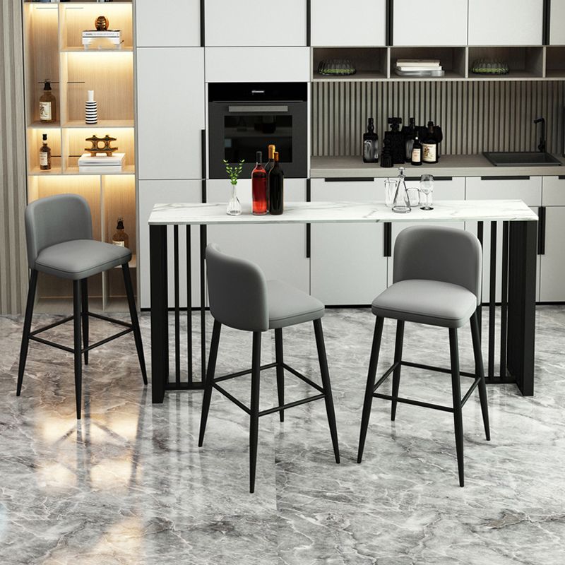 Industrial 1/2/4 Pieces Bar Table Set Rectangle Bar Table with High Metal Stools