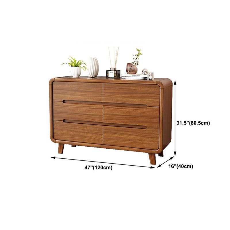 Contemporary Wooden Storage Chest Home Chest in Brown with Drawers