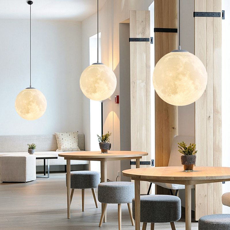 Globe Acrilic Hanging Light, semplice Lampada per tonalità luna per la camera da letto