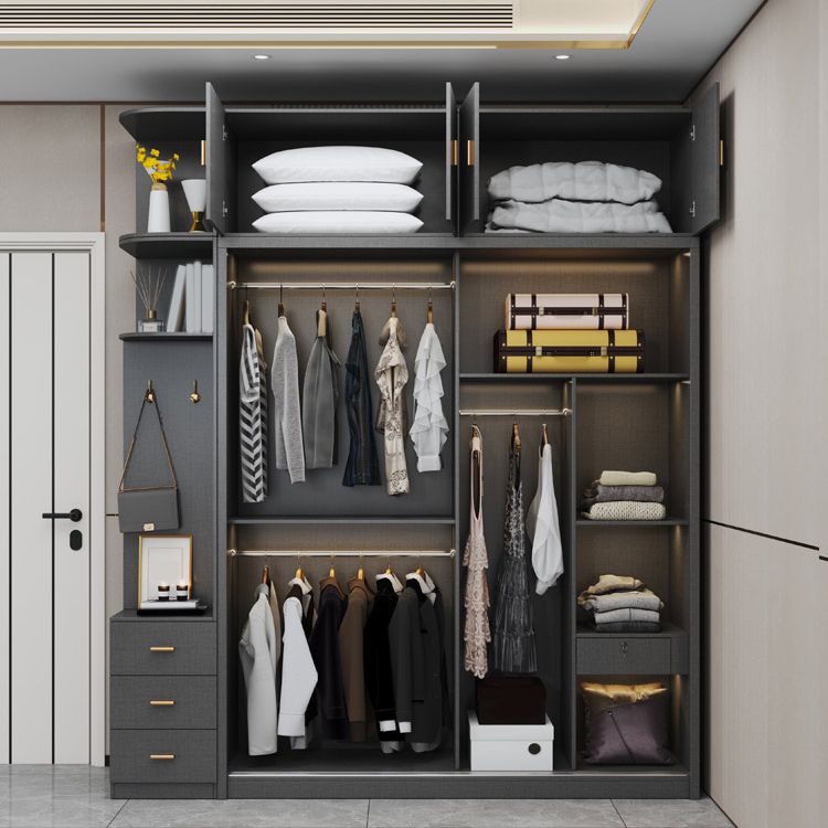 Bedroom Sliding Door Storage Cabinet Manufactured Wood Modern Cabinet