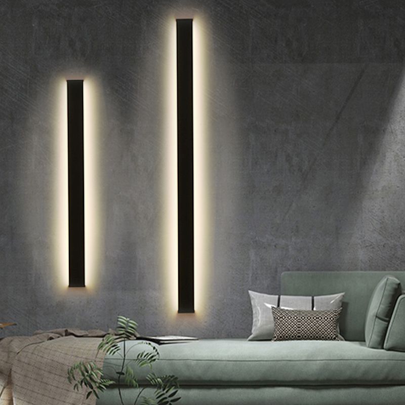 Luces de pared de forma lineal Estilo moderno 2 luces de montaje de pared ligera en negro