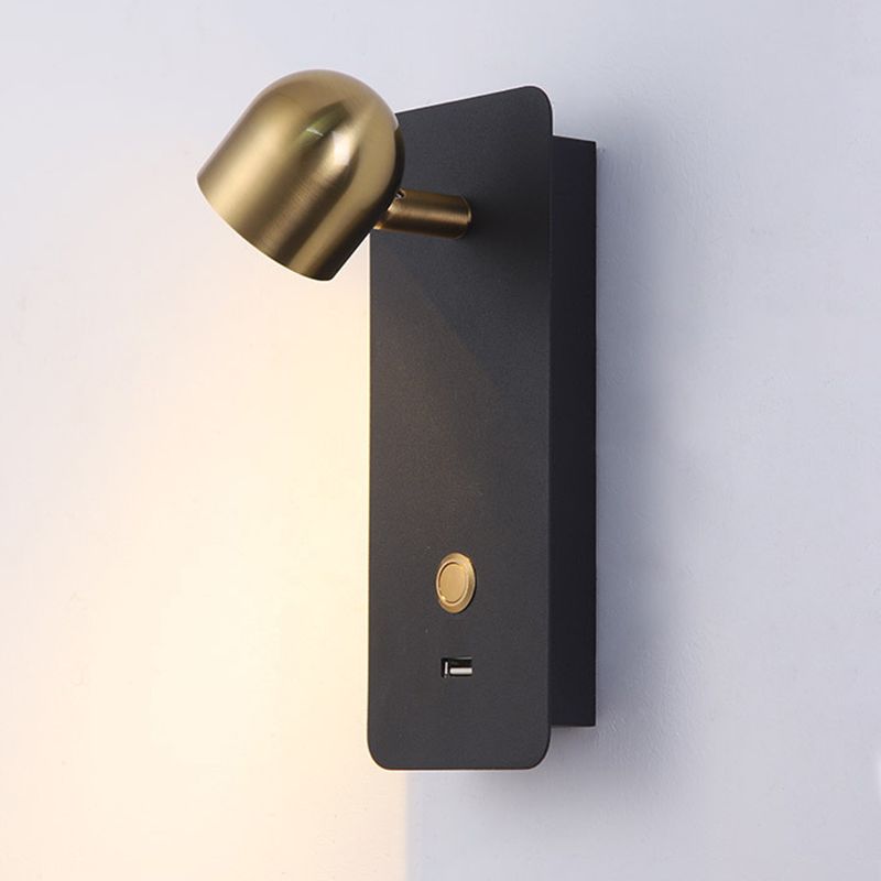 Gold Modern Metal Wall Sconce Rectangle Shape Wall Light with Glass Shade for Living Room