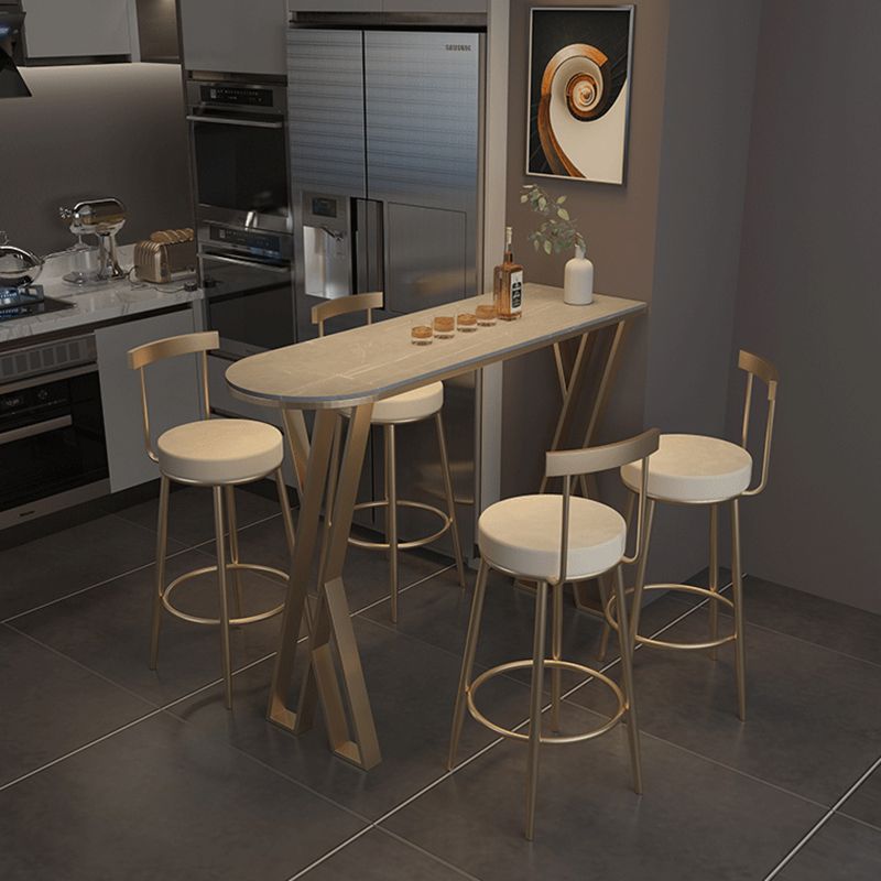 Tavolo da bar per pub interno in pietra glam tavolo da pranzo in ghiottino con doppio piedistallo