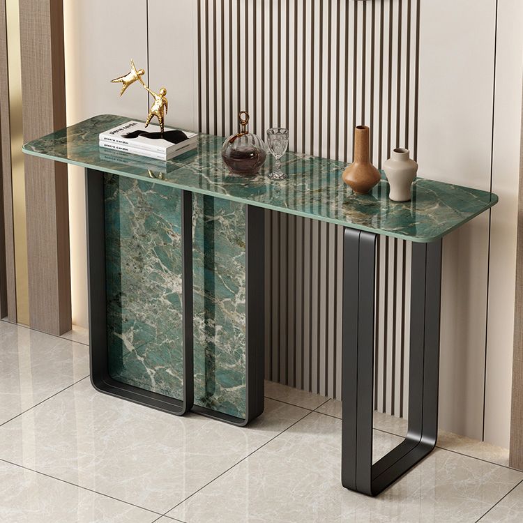 12 inch Wide Accent Table Rectangle Shape Stone Console Table for Hall