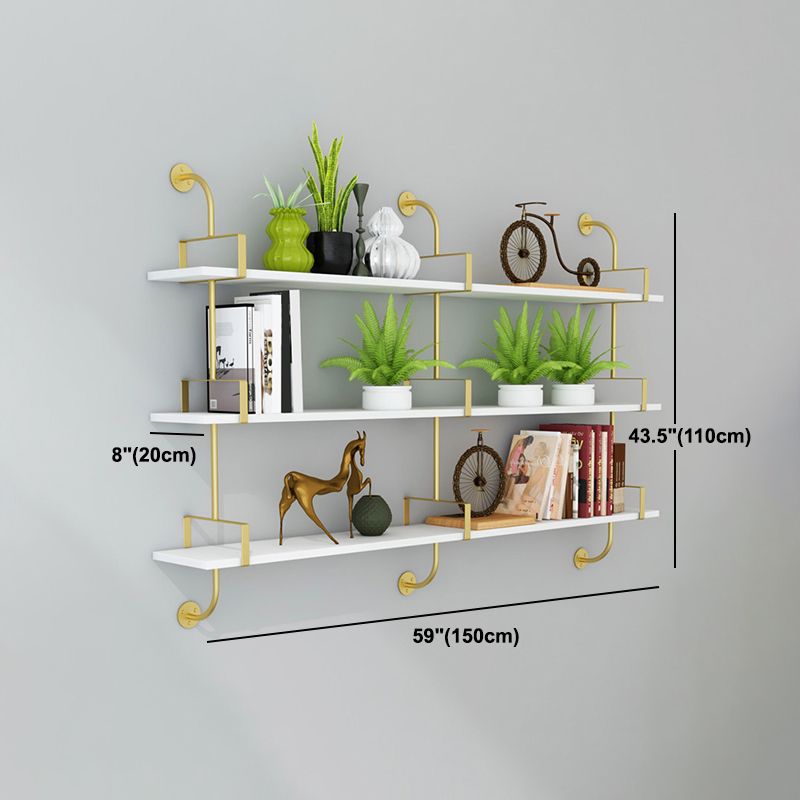 7.87"W Bookshelf Glam Style Wall Mounted Bookcase for Home Office Study Room