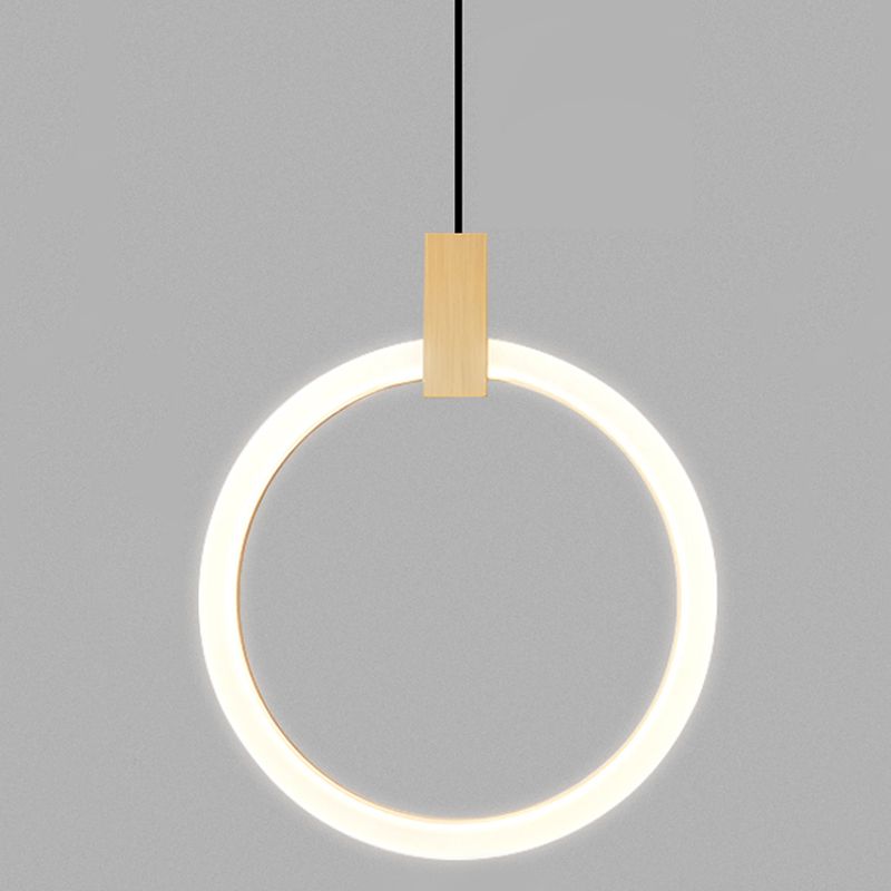 Modernist Hanging Light Ring Shape Acrylic Pendant Lamp for Foyer Bedroom Living Room