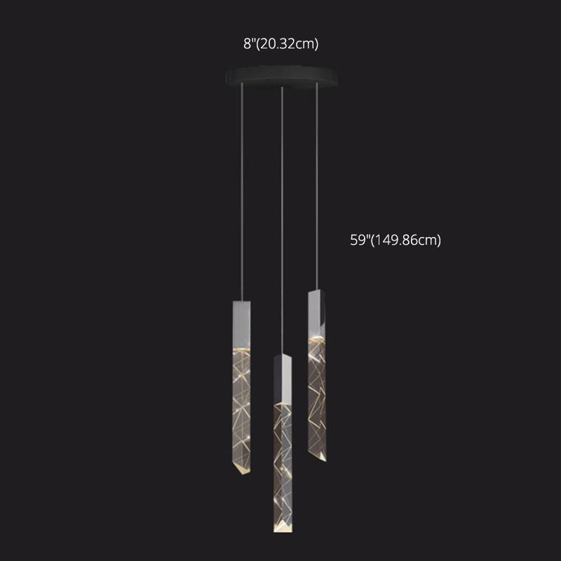 Lineare hängende Leuchten moderner einfacher, facettierter Kristalldecke Anhänger für das Restaurant