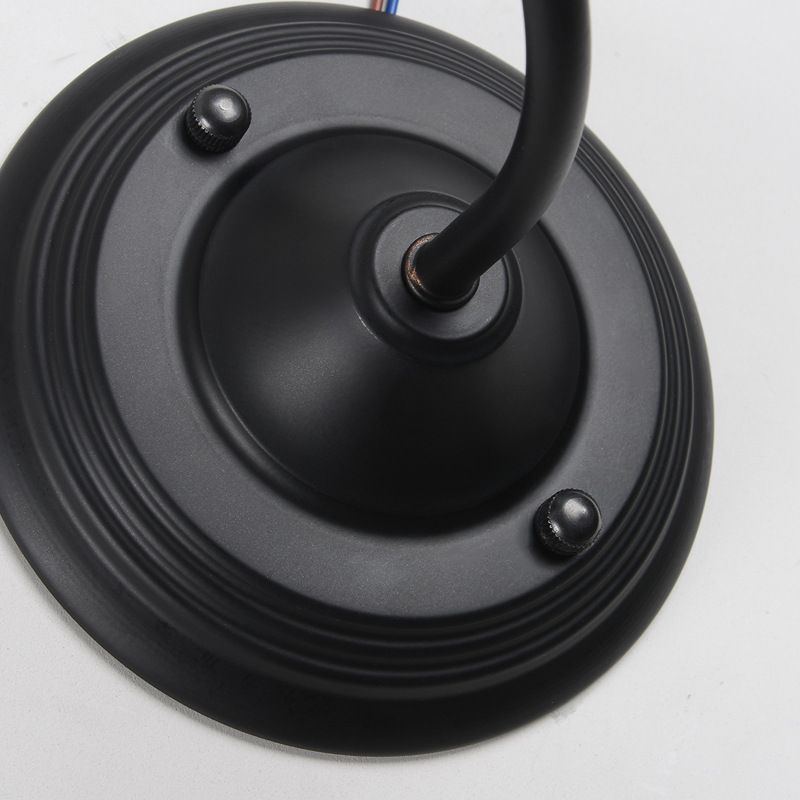 Mattschwarze, ausgestellte Wandlampe Retro Metall 1 Lampenbalkon -Wandmontage mit Schwanenhalsarm