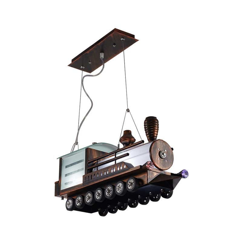 Locomotive à vapeur pour enfants à chambre à coucher lustre métal cartouche LED de plafond suspendu au café
