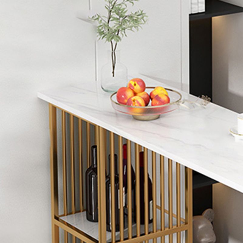 Glam Bar Dining Table White Rectangle Living Room Counter Table