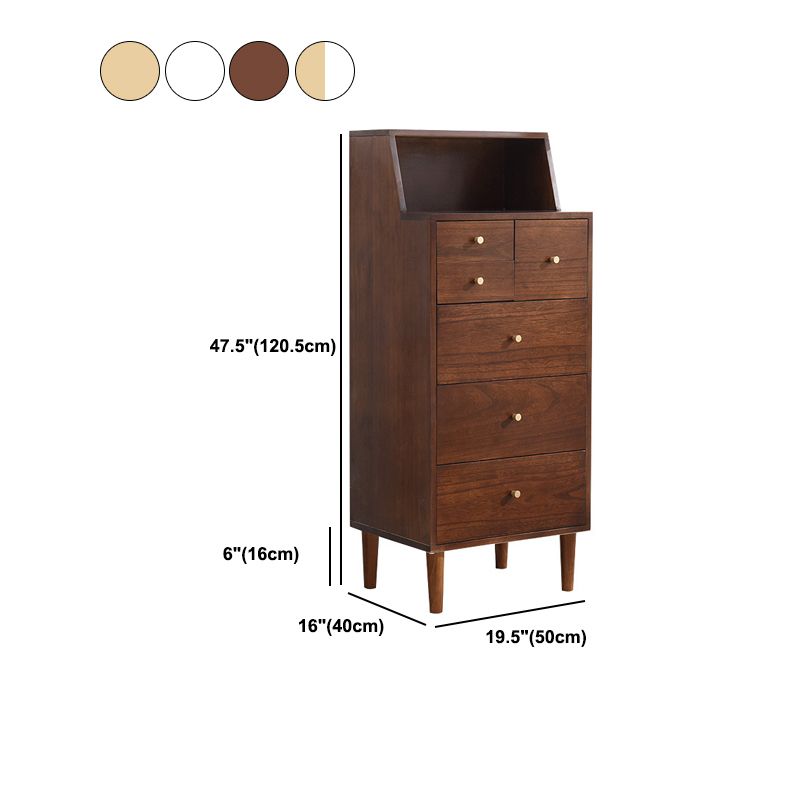 15.74" Wide Accent Chest with Straight Legs Contemporary Chest with 6 Drawers