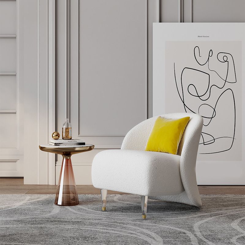 White Modern Sofa for Living Room Minimalist Tuxedo Arm Sofa
