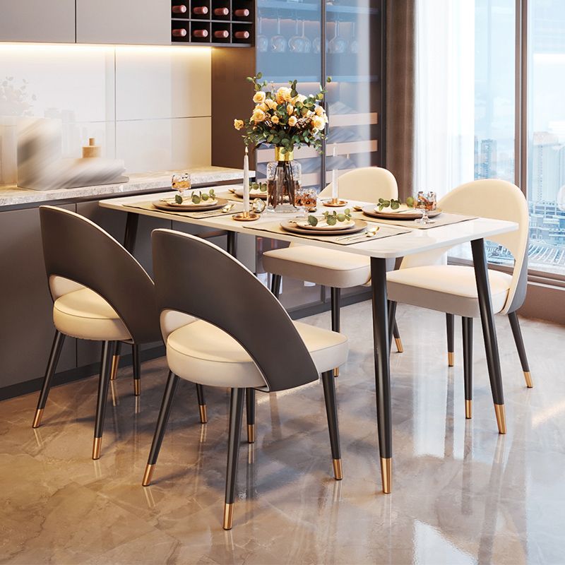 Open Back Armless Dining Chairs Glam Style Home Dining Side Chair