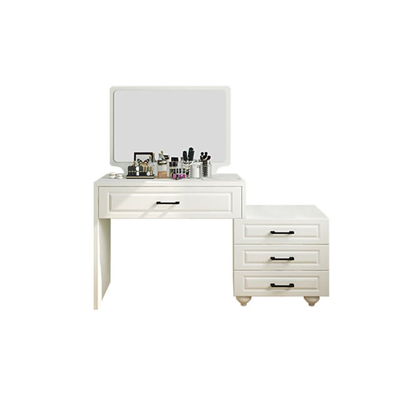White Mirrored Vanity Bedroom Make-up Vanity 3-Piece Table Set