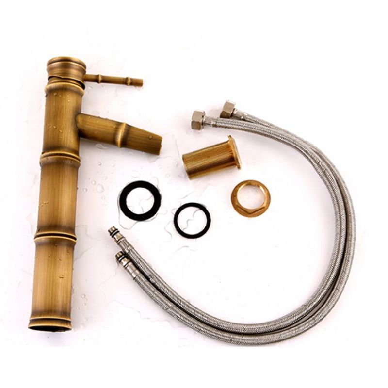Farmhouse Vessel Faucet Brass Lever Handles Waterfall Spout Lavatory Faucet