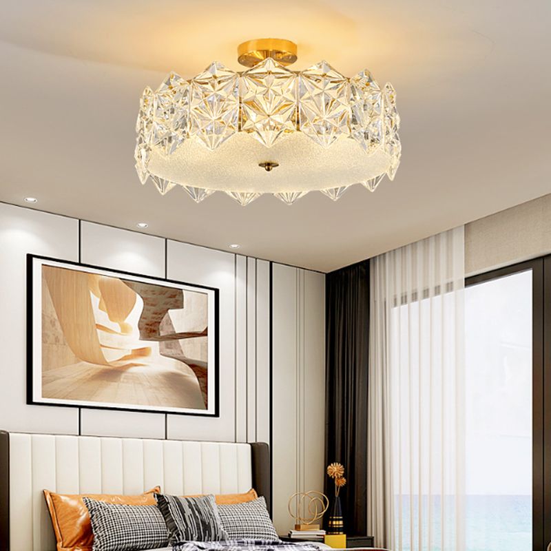 Contemporary Ceiling Light Glass Flush Mount Lighting Fixture for Bedroom