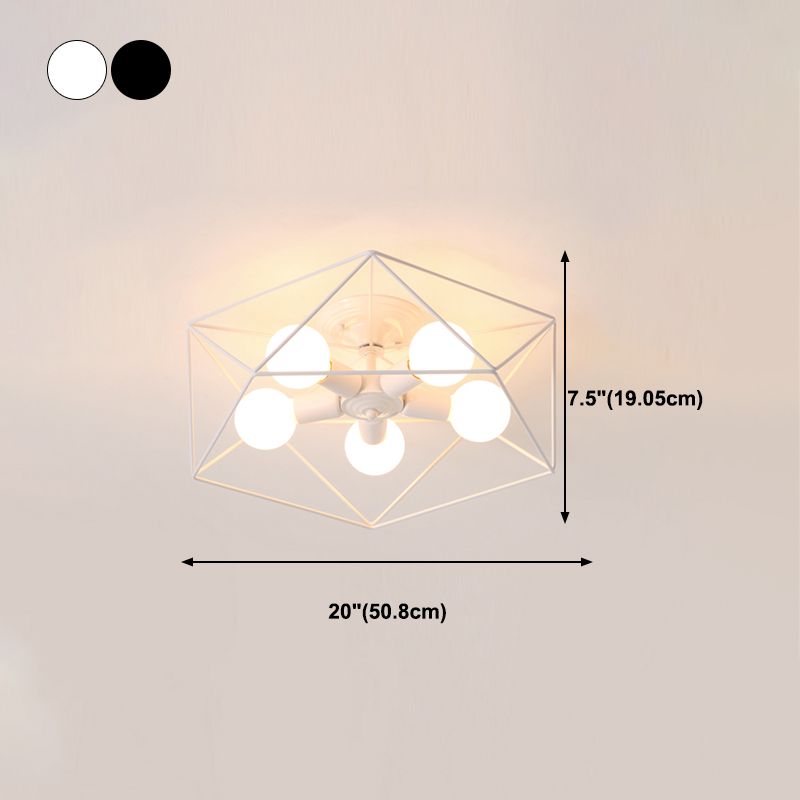 Metalen geometrische schaduw spoel plafondlicht industrieel multi lights plafondlamp armatuur