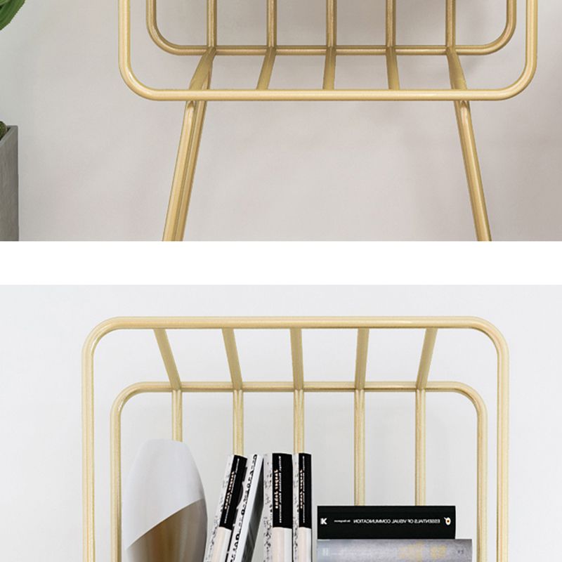 Glam Metal Bookshelf Geometric Shelf Bookcase for Study Room 70.9" H X 11.8" W