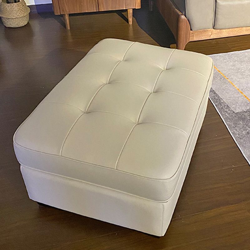 Contemporary Style Rectangular Ottoman Leather Foot Stool with Legs