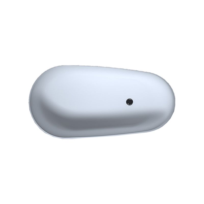 Modern Stone Freestanding Oval Tub Soaking 25.2-inch Tall White Bathtub(Board not Include)