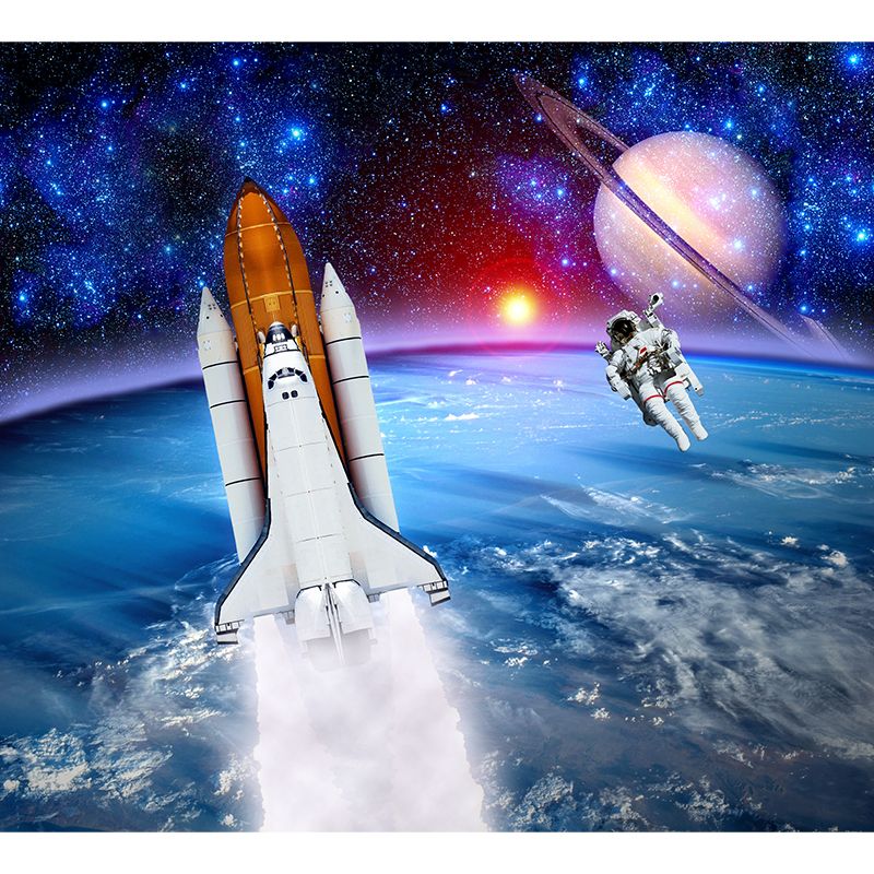 Big Space Shuttle Mural Wallpaper Decorative Fictional Living Room Wall Covering