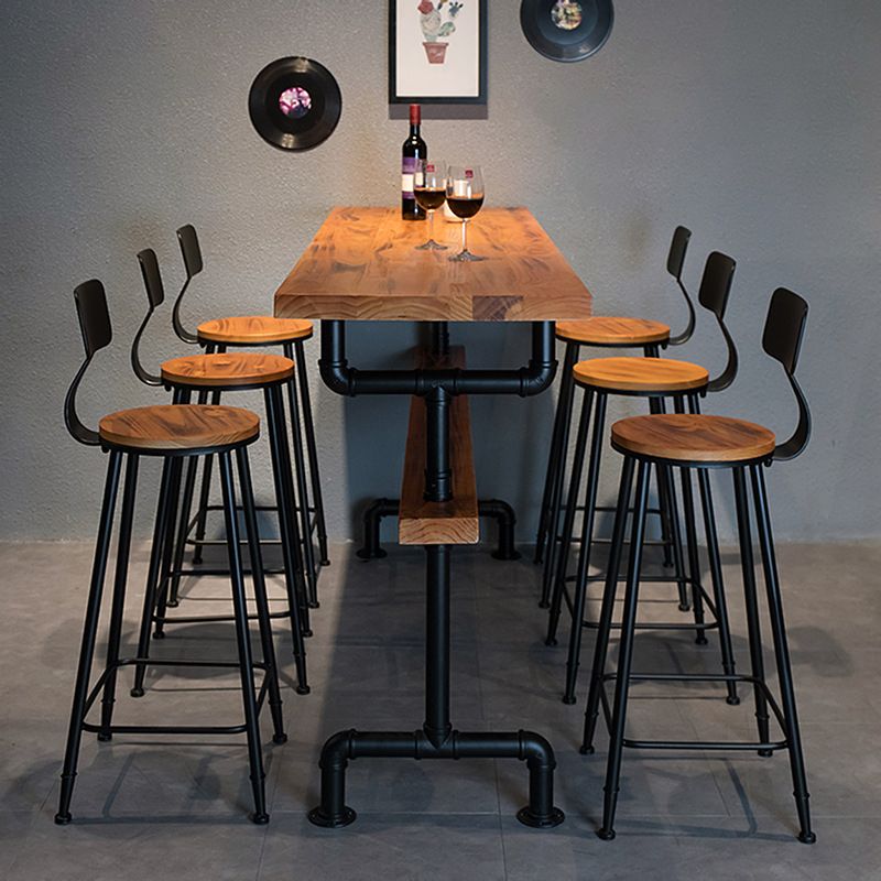 Contemporary Pub Table Solid Wood Rectangle Bar Table for Indoor