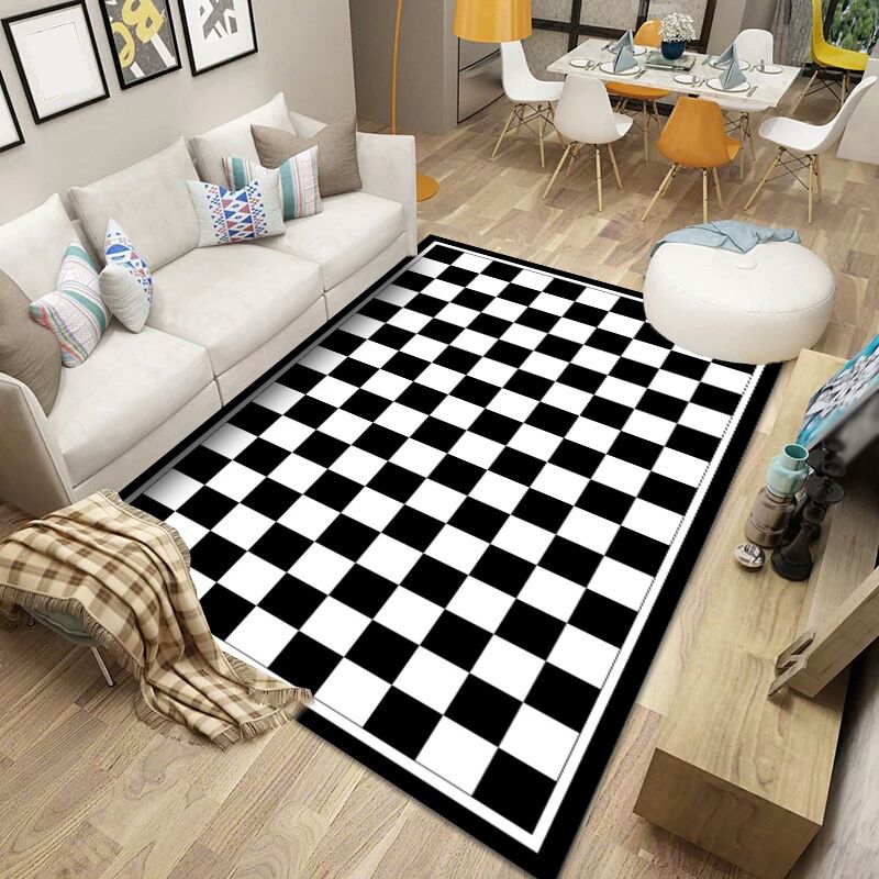 Modern Flowing Swirls Print Rug Polyester Carpet Stain Resistant Indoor Carpet for Living Room