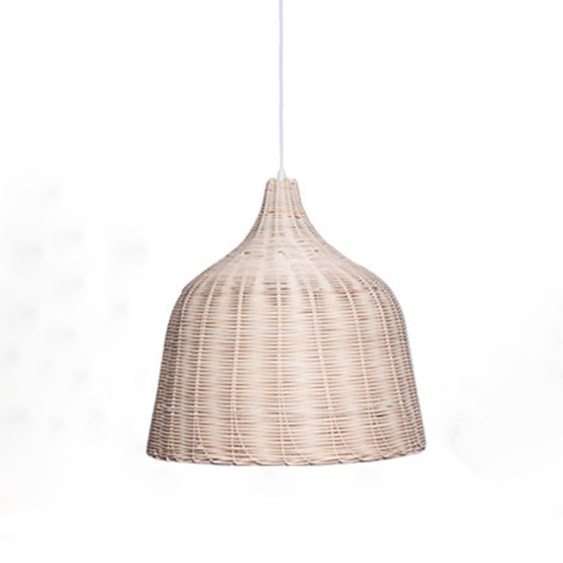 Modern Conical Ceiling Pendant Lamp Rattan 1 Light Pendant Lights