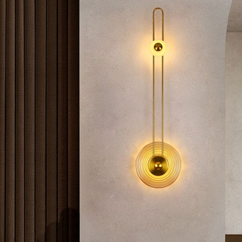 Light Luxury Wall Mount Light Iron Circle Shape Wall Lamp for Bedroom