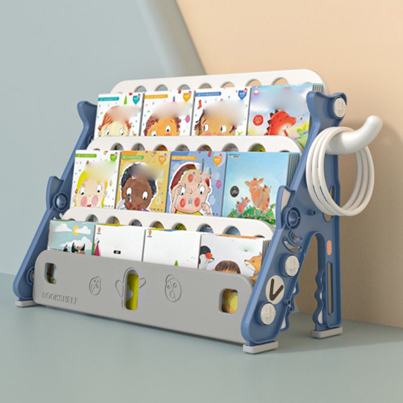 Contemporary Plastic Bookshelf Open Back Bookcase with Animals Theme