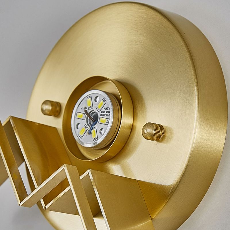 Single Golden Contemporary Shaded LED Metallic Wall Mounted for Bedroom